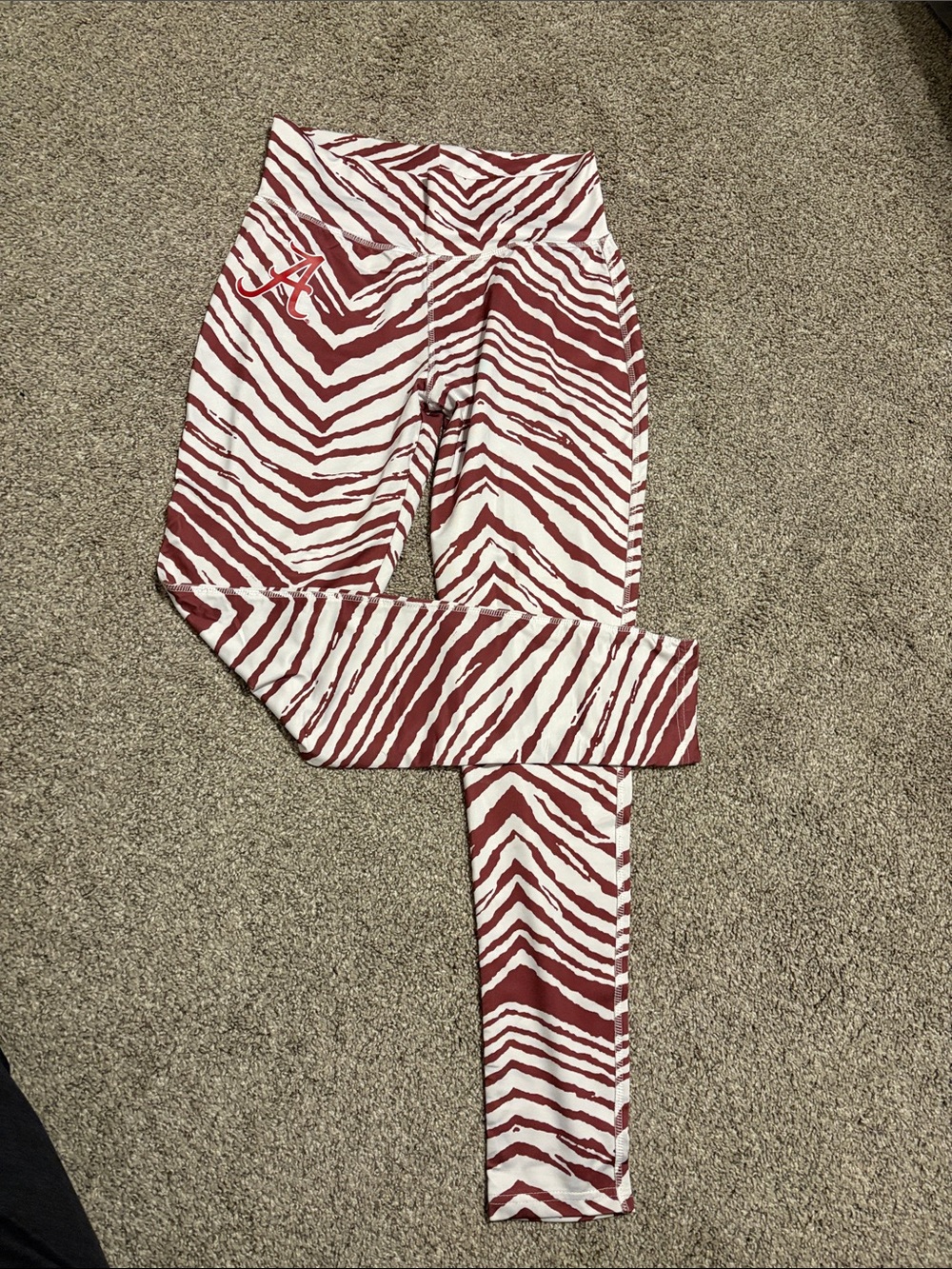 Alabama Crimson Tide Zebra Print Leggings with 'A' Logo